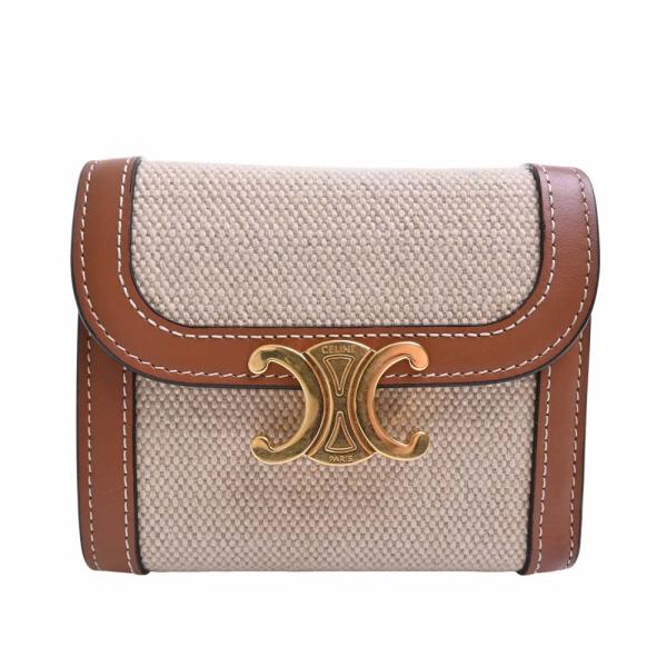 CELINE セリーヌ トリオンフ レザー スモールウォレット 三つ折り財布 CELINEトリオンフ スモールウォレット三つ折り財布 CELINE