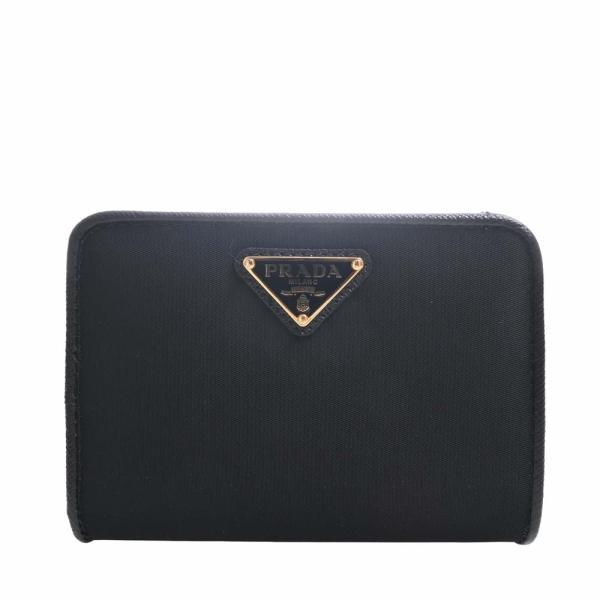 PRADA プラダ 財布 ブラック トライアングルロゴ ナイロン 二つ折り財布 PRADA プラダ 二つ折り財布 ナイロン トライアングルロゴ