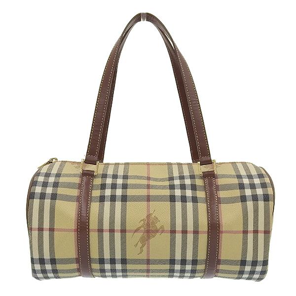 BURBERRY GOLF 大容量 レザー ボストンバッグ ブラウン BURBERRY GOLF 大容量 レザー ボストンバッグ ブラウン