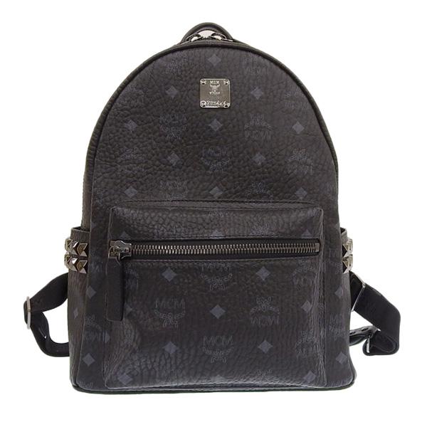 MCM エムシーエム バックパック リュック スタッズ ヴィセトス 黒 レザー エムシーエムヴィセトス バックパック スタッズ 黒 ブラック金具