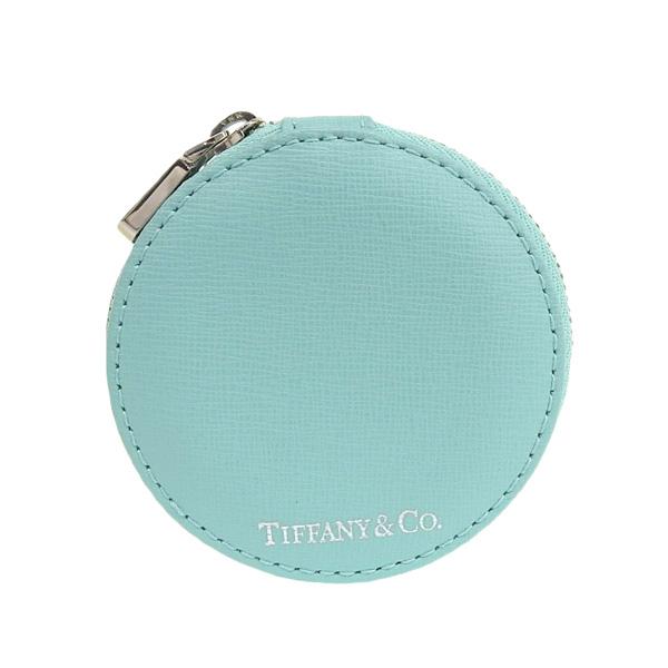 TIFFANY ティファニー レザー ラウンド ジュエリーボックス ポーチ