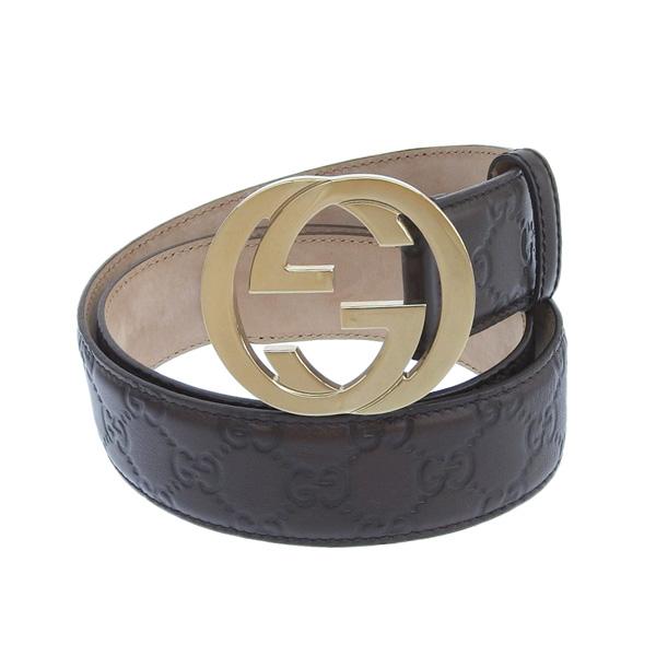 Gucci グッチ グッチシマ インターロッキングG レザー ベルト #90/36