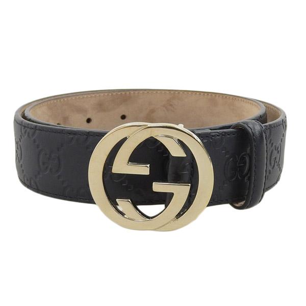 GUCCI レディース レザーベルト ブラック 75/30 GUCCI レディース レザーベルト ブラック 75/30 グッチ(GUCCI