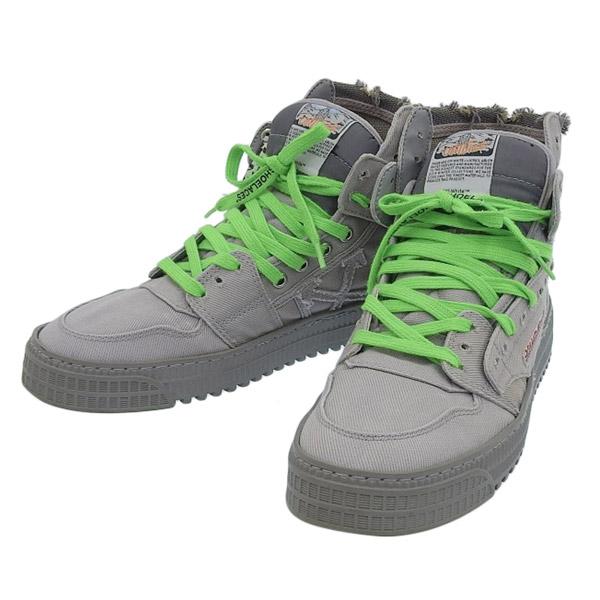 OFF WHITE オフホワイト コットン ダメージ加工 ハイカット オフカット 