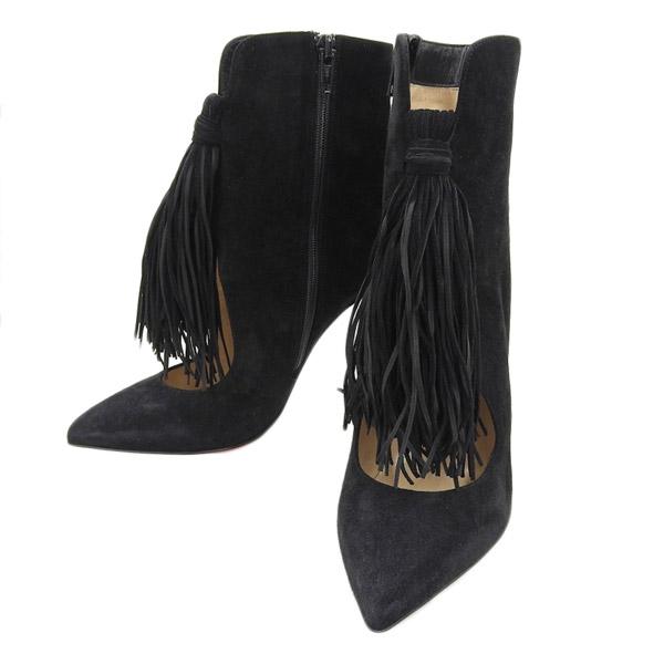 クリスチャンルブタン黒 スエード ジッパーブーツ Christian Louboutinブラックスエードジッパーブーツ 【公式通販】