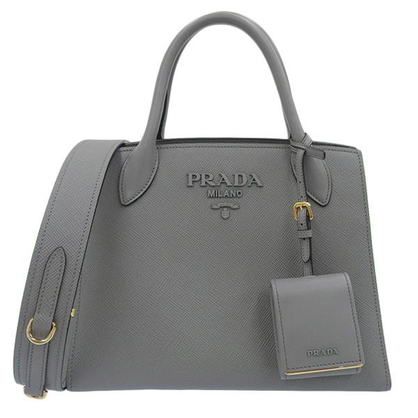 PRADA プラダ SAFFIANO CUIR C 2WAY ハンドバッグ 1BA156 グレー  