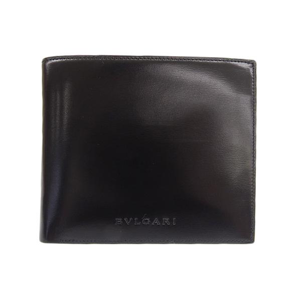 BVLGARI 二つ折り財布 黒 ブルガリがま口財布 黒 ゴールド金具 レディース 二つ折り財布