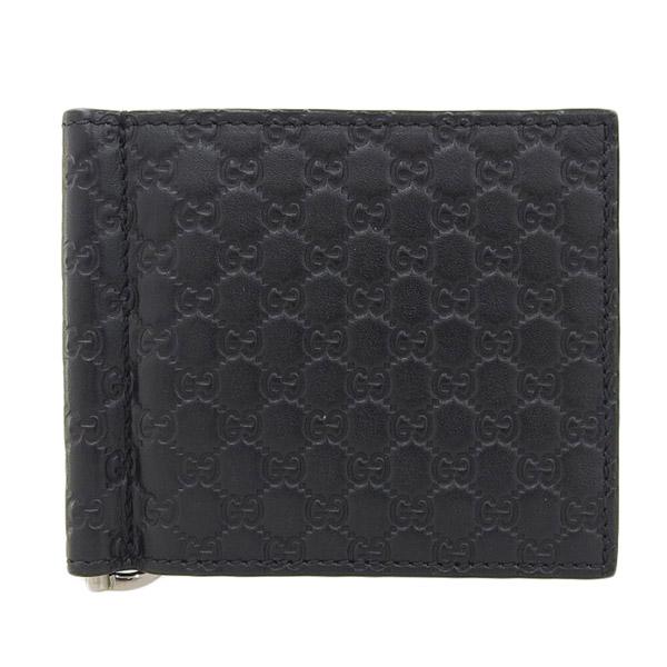 グッチ マイクログッチシマ マネークリップ ブラック GUCCI Gucci グッチ マイクログッチシマ レザー マネークリップ 二