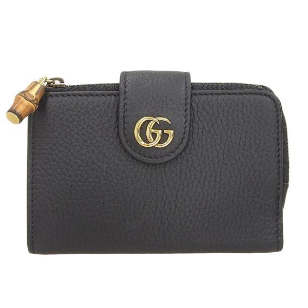GUCCI Gucci グッチ バンブー レザー ダブルG ミディアム ウォレット L  