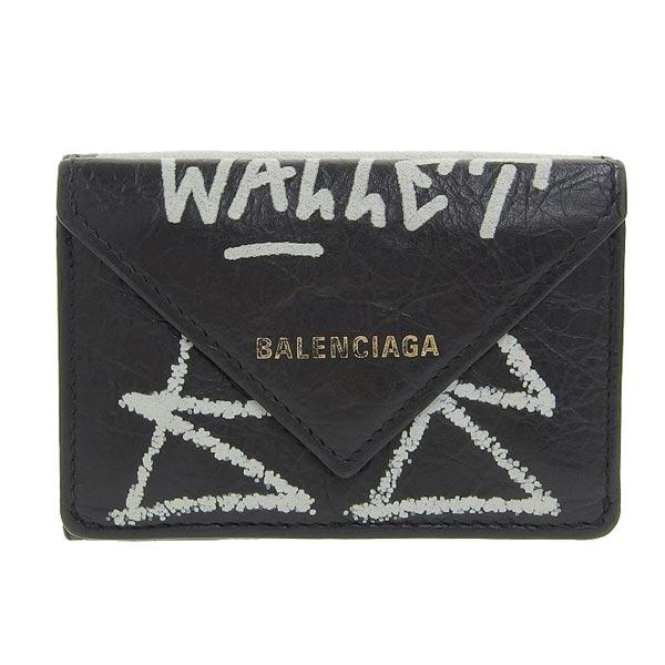 BALENCIAGA バレンシアガ 三つ折り財布 コンパクト ペーパー レザー 