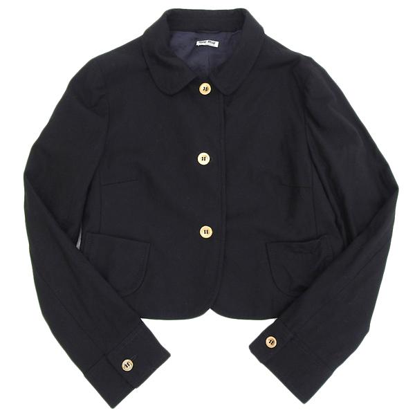 miu miu ミュウミュウ ウール ジャケット #42 ブラック レディース gy 