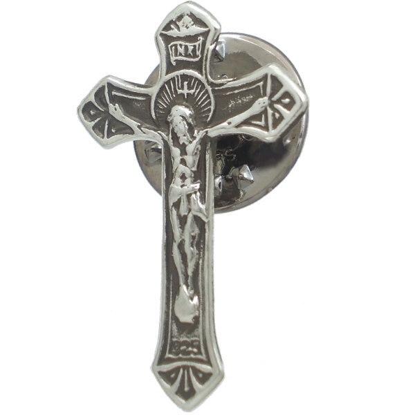 キリスト クロス シルバーピンバッジ ピンズ : シルバーアクセサリー