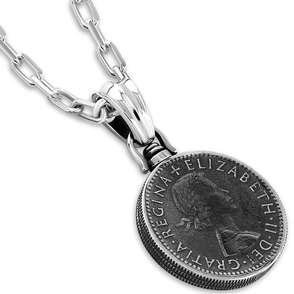 アクアシルバー AQUA SILVER 6ペンスコイン ペンダント&チェーン AQUA SILVER アクアシルバー 6ペンスコイン ペンダント