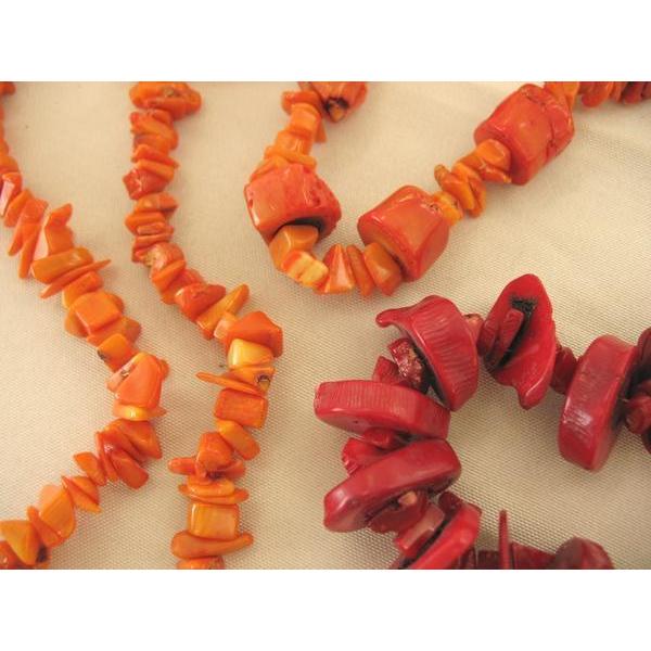 專用　珊瑚　ネックレス　3本セット ○特別価格○珊瑚ネックレスサンゴ オレンジ☆3本セット01-114