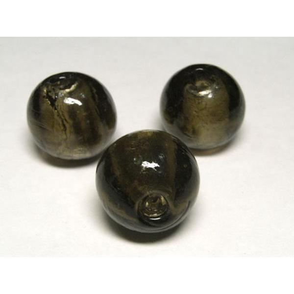 ◇おおきなトンボ玉連◇ ラウンド グレー 約18mm 06-0732