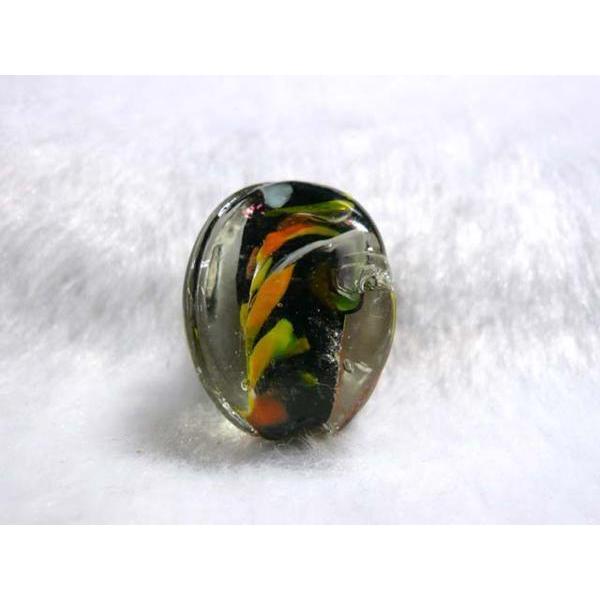 ■トンボ玉粒売り■角柱　約24×18mm　黒06-1154