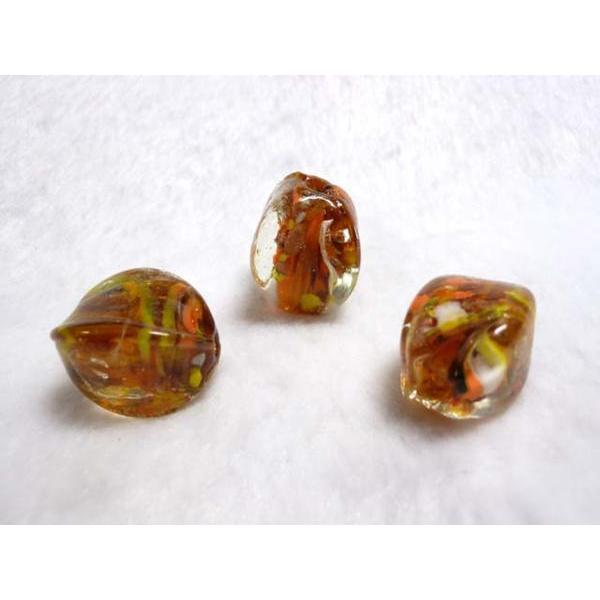 ■トンボ玉連販売■角柱 約24×18mm 約14粒 茶 06-1159