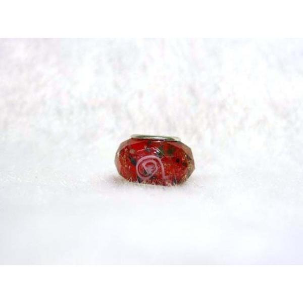■粒売■チャームビーズ■約9×13ｍｍ ボタンカット 赤 06-1181