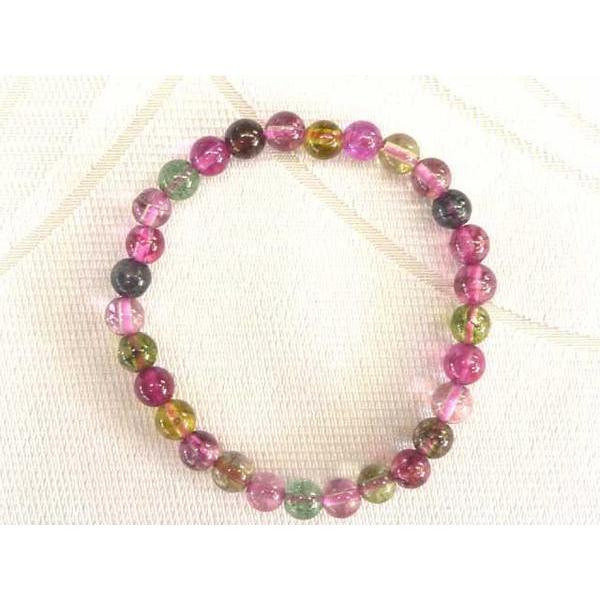 トルマリン(人工)ブレスレット ラウンド 約6mm 1000034☆ : B