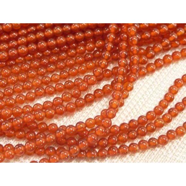 赤瑪瑙（カーネリアン）ラウンド連販売 約2mm 3000036 : Bクラフト
