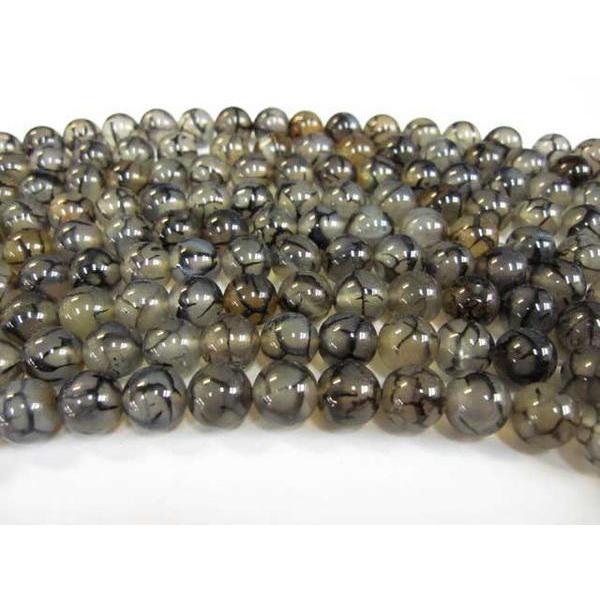 龍紋メノウ グレー ラウンド 連販売 約10mm 3000063