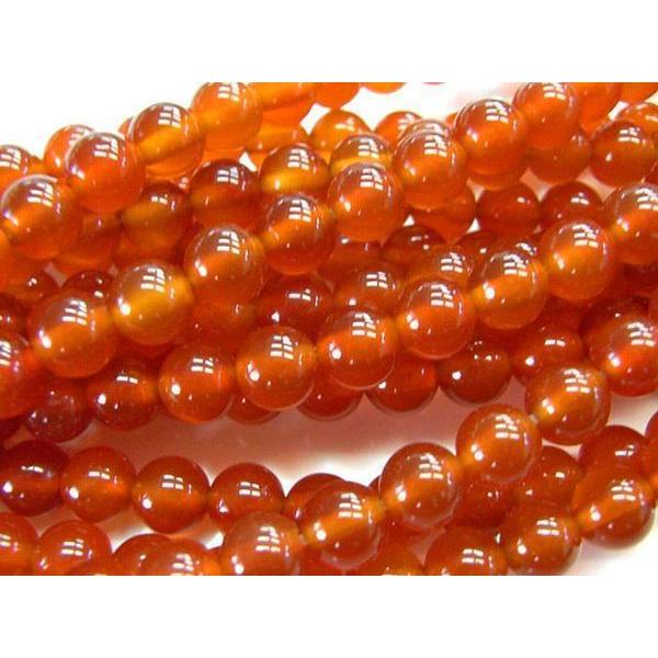赤瑪瑙(カーネリアン) ラウンド 連販売 約6mm 3000271☆