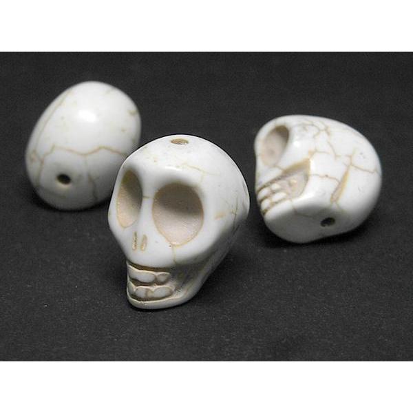 スカルパーツ 髑髏 連 ホワイト 縦約17mm 横約14mm 3000440☆