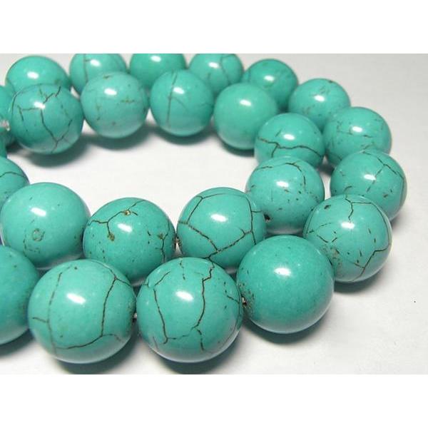 ハウライトターコイズ ラウンド 連販売 約16ｍｍ 3000759