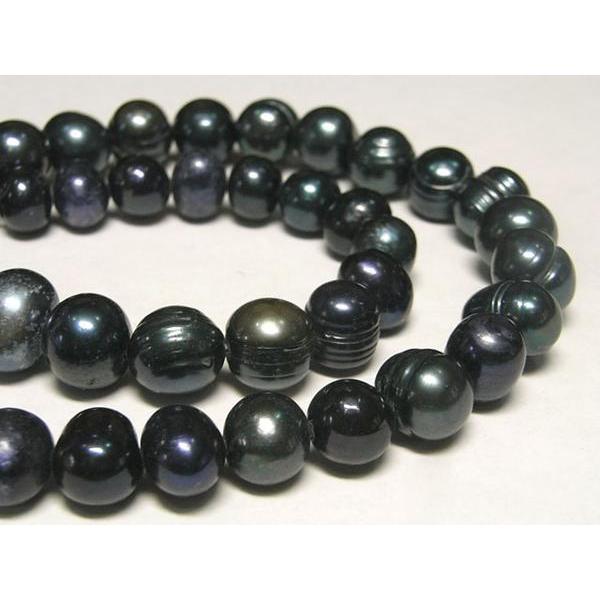 淡水パール ポテト ブラック 約10〜11mm 連販売 3000995☆