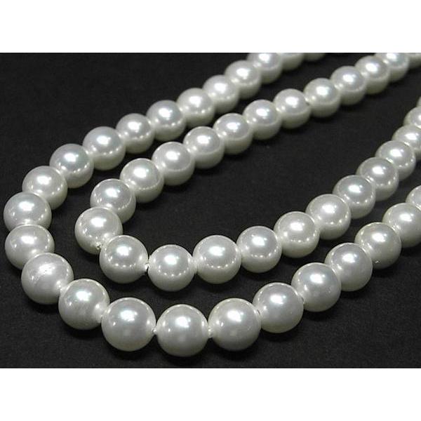 シェルパール ラウンド ホワイト 約6mm 連販売 3001033