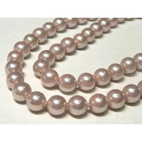 シェルパール ラウンド パープル 約6mm 連販売 3001035☆