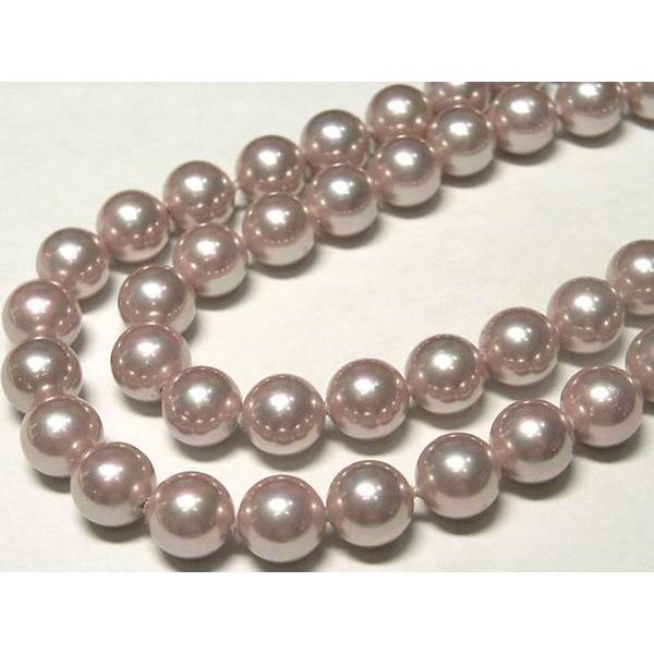 シェルパール ラウンド パープル 約8mm 連販売 3001041☆