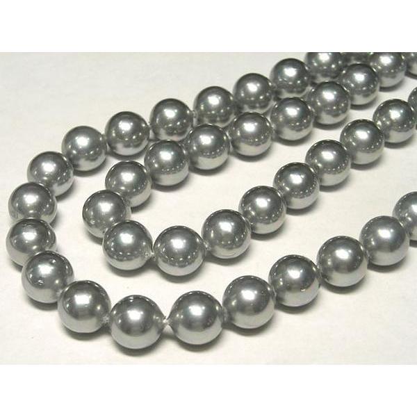 シェルパール ラウンド アッシュ 約8mm 連販売 3001043☆