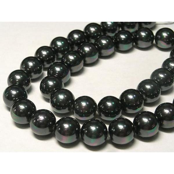 シェルパール ラウンド ブラック 約10mm 連販売 3001050