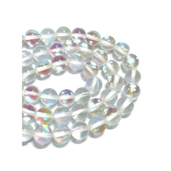 ルナフラッシュ ラウンド 約8mm 連販売 アクセサリーパーツ パワーストーン ビーズ 3001510