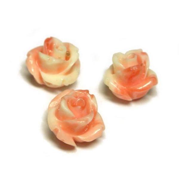 珊瑚 薔薇型パーツ ピンク 約10mm 10個 6001385