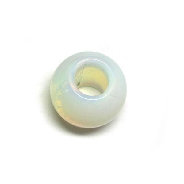 大穴ビーズ シンセティックオパール ラウンド 約20×17mm 約8mm穴 【1個】 パワーストーン 6001512☆