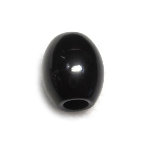 大穴ビーズ オニキス 約18×15mm 穴約5mm 【1個】 パワーストーン 6001670