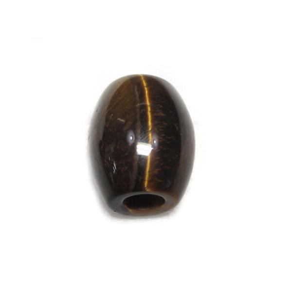 大穴ビーズ タイガーアイ 約18×15mm 穴約5mm 【1個】 パワーストーン 6001671