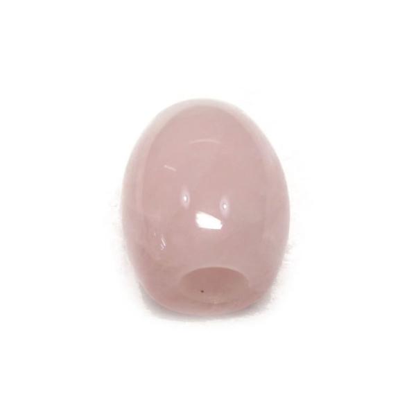 大穴ビーズ ローズクォーツ 約18×15mm 穴約5mm 【1個】 パワーストーン 6001673☆