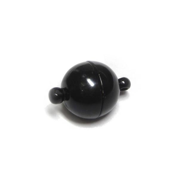 マグネットクラスプ ラウンド ブラック 約17×12mm 【10個】 磁石 留め具 留具 6001703☆