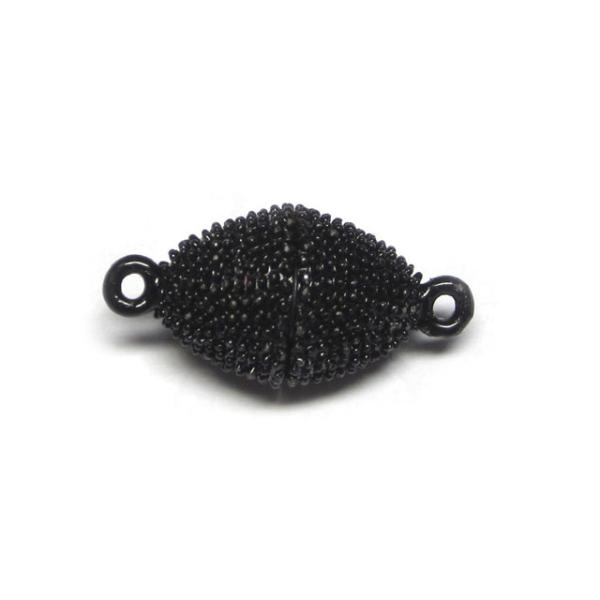 マグネットクラスプ オーバル ブラック 約22×11mm【10個セット】 磁石 留め具 とめぐ アクセサリーパーツ 6001850