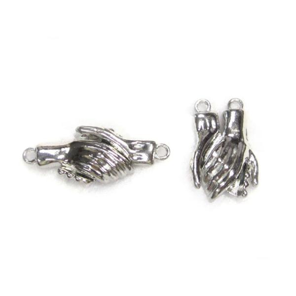 マグネットハンド 手 ロジウム 約30×13mm 【10個販売】 磁石 留め具 とめぐ アクセサリーパーツ 6001891