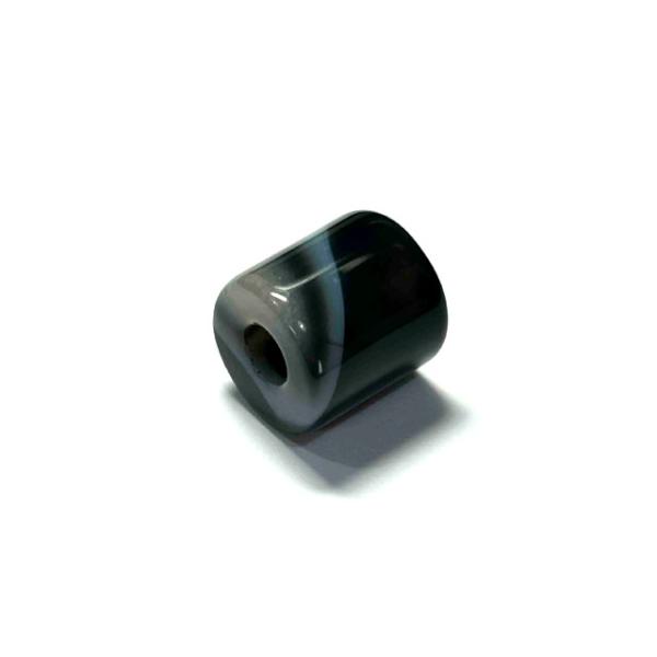 アイアゲート 円柱 大穴ビーズ 約15〜16mm 約5mm穴 【1個】 アクセサリーパーツ パワーストーン 6001944