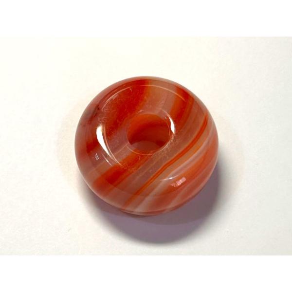 大穴ビーズ バンデットアゲート ナゲット 約30×17mm 約7mm穴 【1個】 パワーストーン 6001988