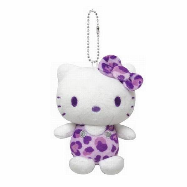 ハローキティ (ヒョウ柄シリーズ) ボールチェーンマスコット パープル