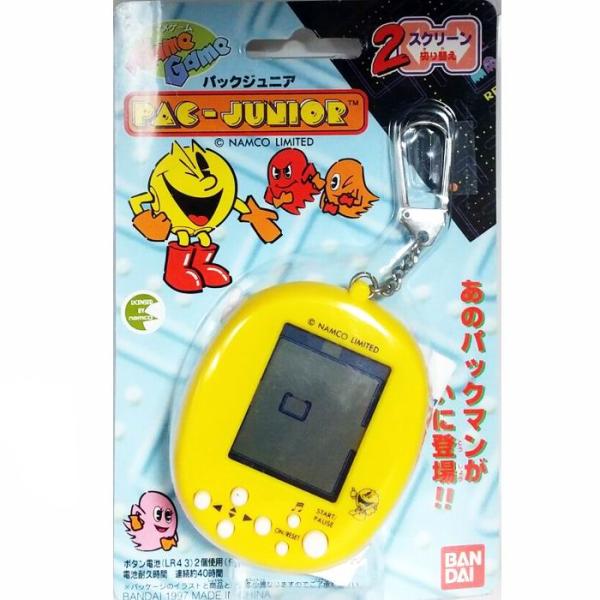 [ 商品名 ]マメゲーム パックジュニア[ 作品名 ]パックマン[ 特徴 ]パックマンの携帯ミニゲームです。1997年製※古い商品ですので、電池の入換が必要な場合があります。[ メーカー ]株式会社バンダイ＜送料＞運送会社宅配便料金　864...