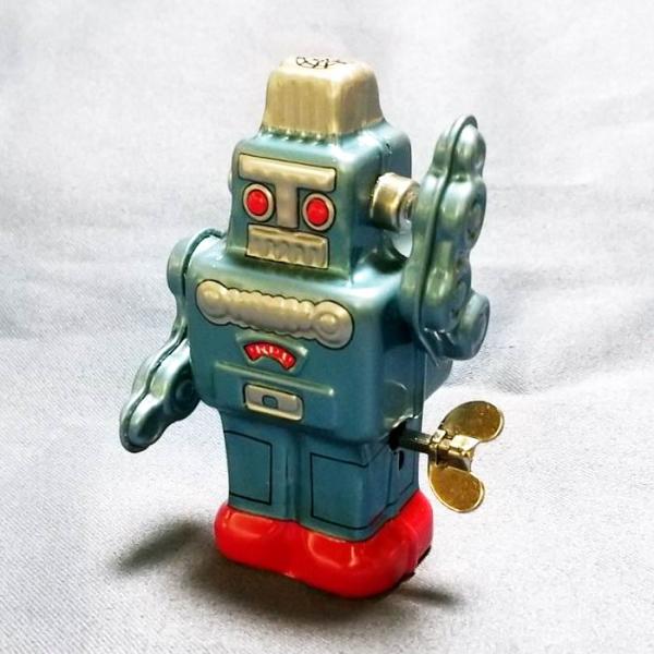 ティントイロボット ブルー (ゼンマイ式 ウインドアップアクション) 高