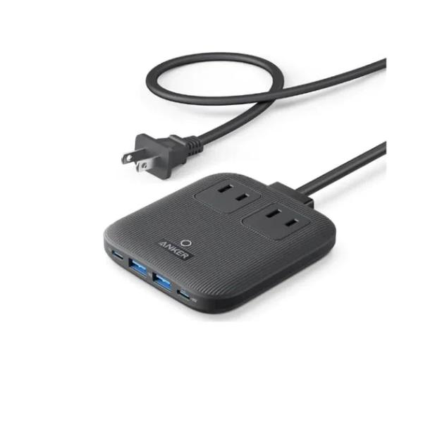 Anker Nano Charging Station (6-in-1, 67W) (USBタップ 電源タップ AC差込口 2口 USB-C 2ポート USB-A 2ポート 延長コード 1.5m) 【PSE技術基準適合】MacBook