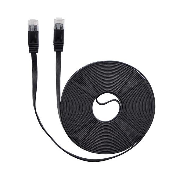 コンビニ受け取り可 LANケーブル フラット CAT6 15m 黒 AS-CAPC009 : B